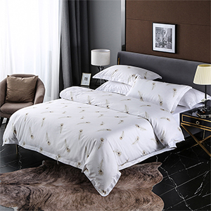 酒店白色贡缎提花四件套