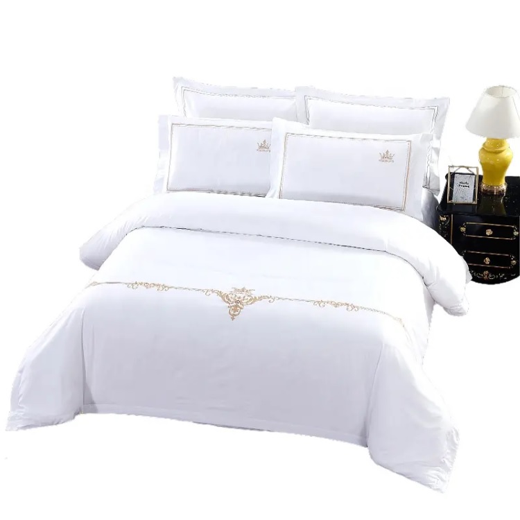 Hotel embroidery pure cotton linen four-piece set can be purchased single variety