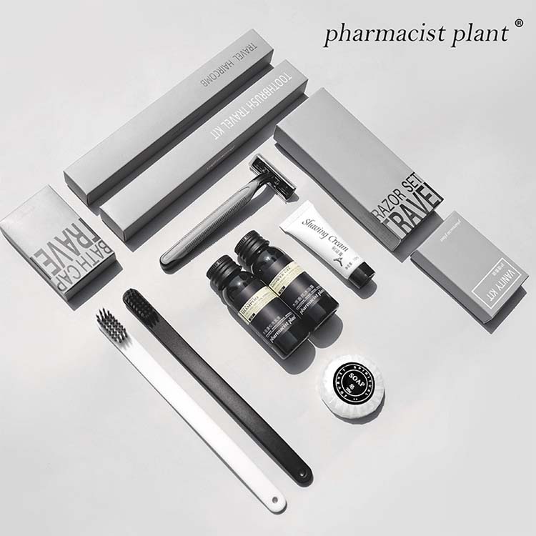 Customized Cartons of Hotel Disposable Toothbrush Toothpaste Shampoo B&B Soap OEM