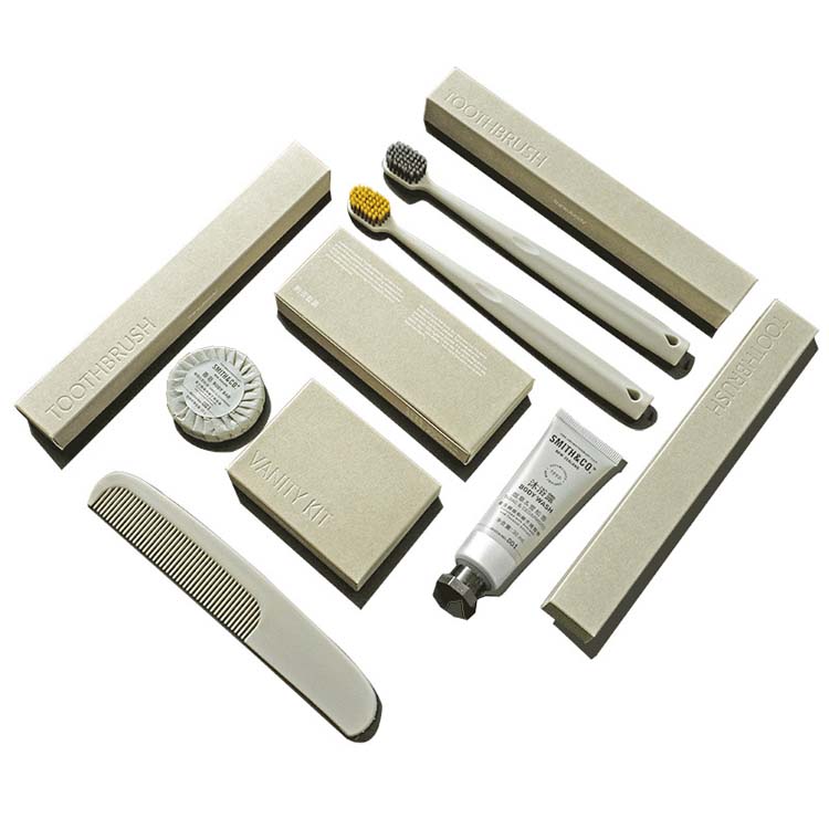 Taste level hotel B&B disposable toiletries toothbrush toothpaste set kraft paper packaging shampoo comb