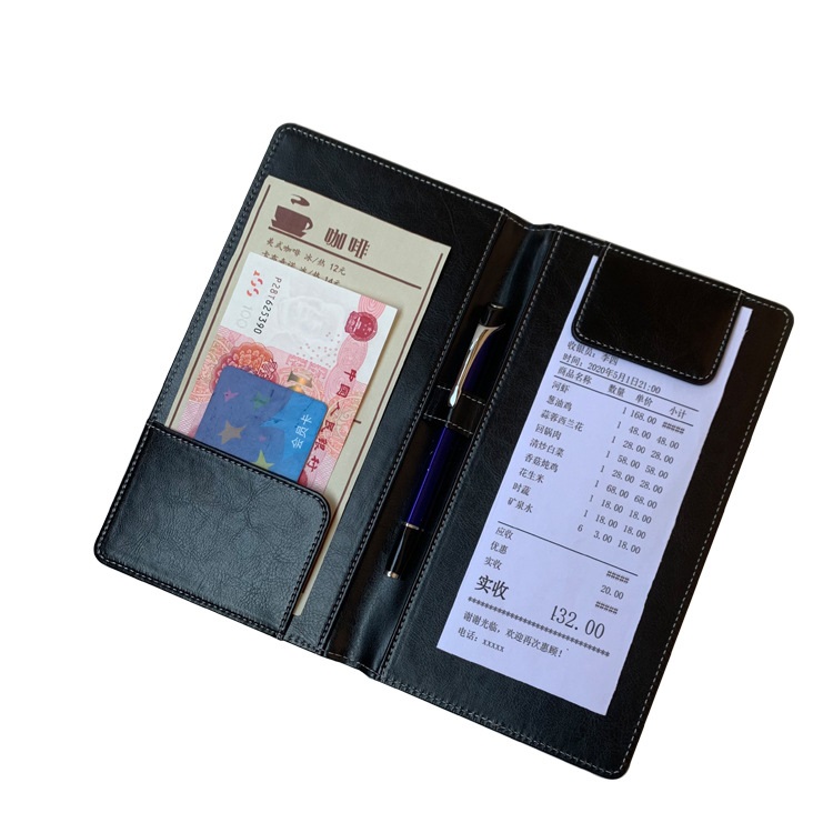 账单收银夹菜单夹多功能结账本酒水单票据存单收纳本