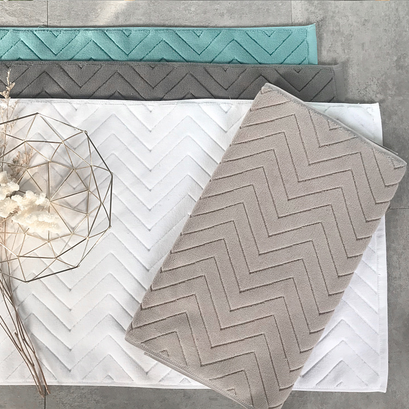 棉股线提花踩脚地巾