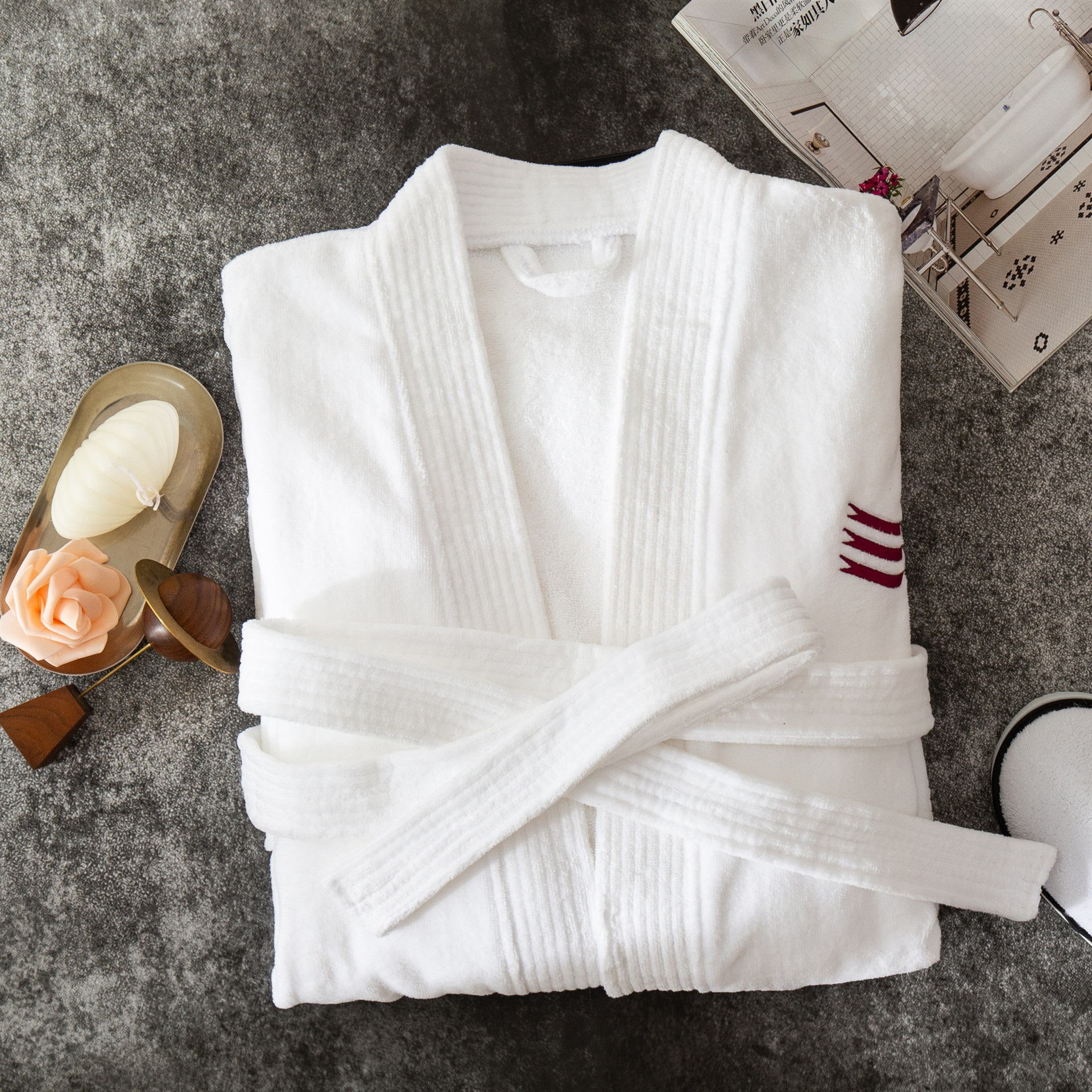 酒店纯棉割绒浴袍