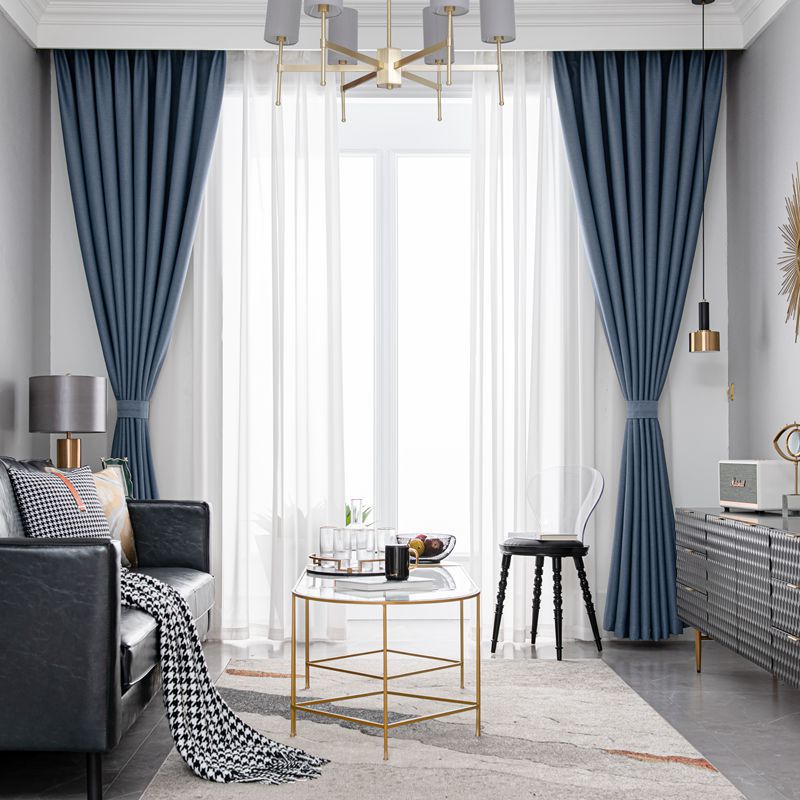 现代简约纯色棉麻窗帘
