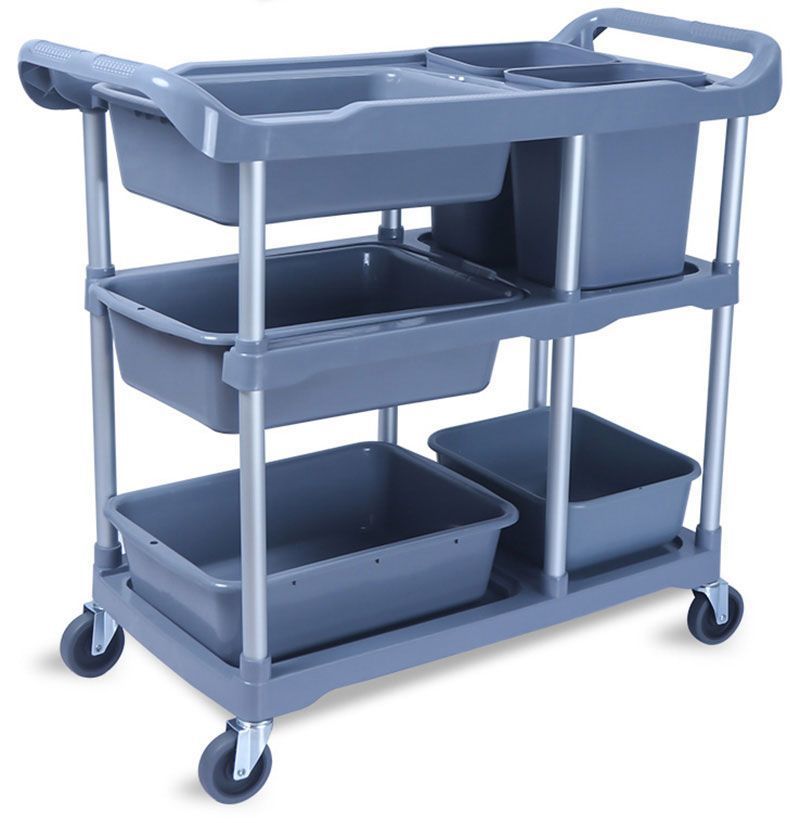 酒店收餐车收碗车加厚三层小推车