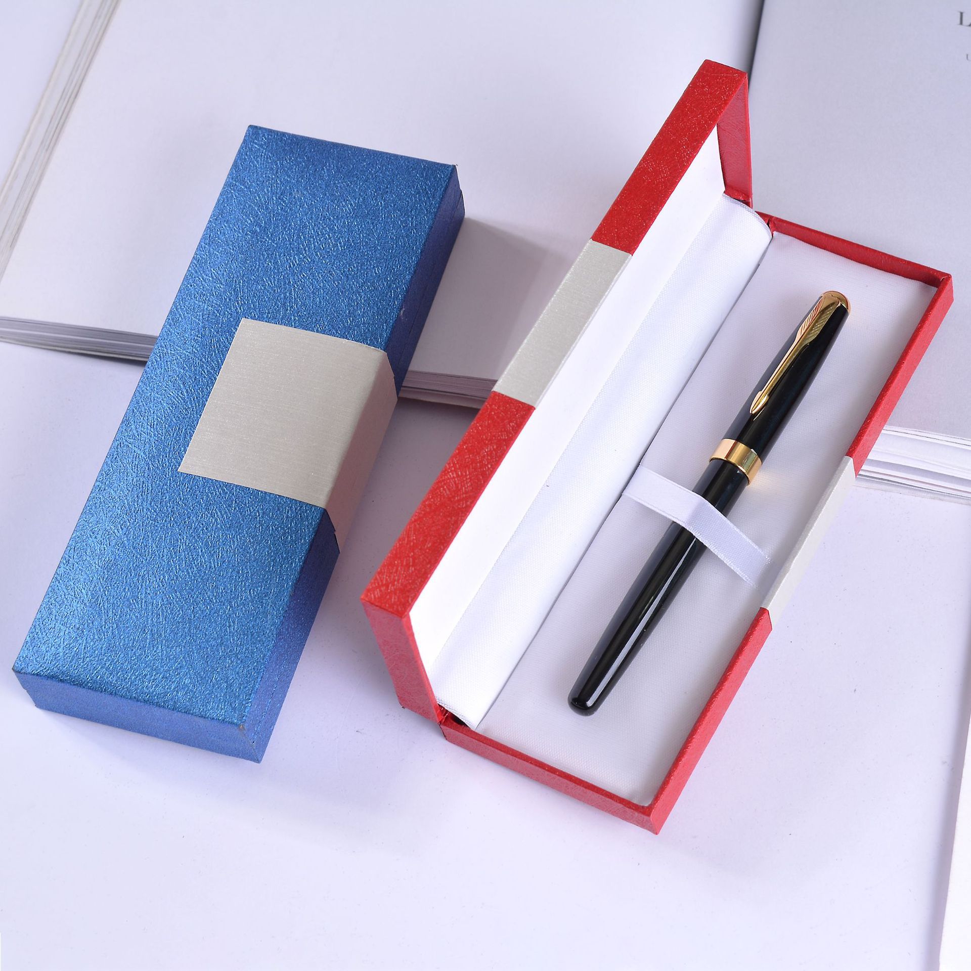 硬盒纸质翻盖笔盒钢笔包装盒