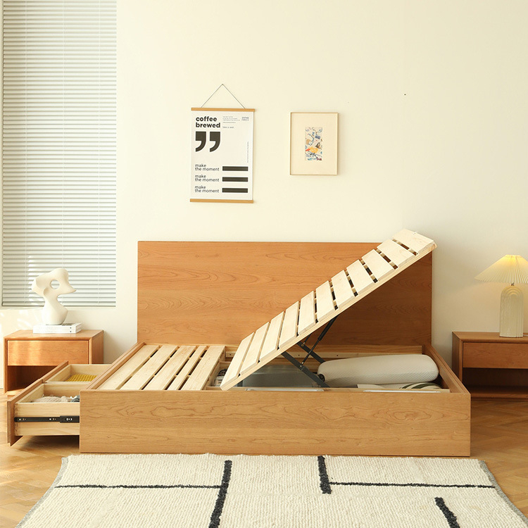 纯实木带抽屉箱体床