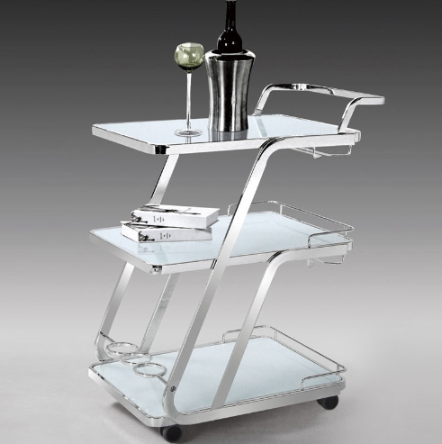 Hotel dining car three -story stainless steel glass wine car