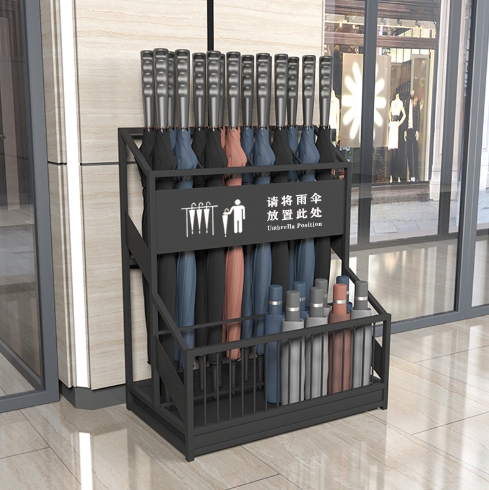 Hotel lobby umbrella storage rack