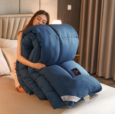 Ground and thickened soybean fiber quilt core